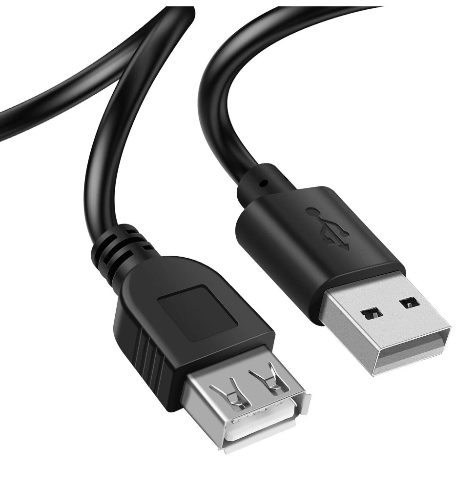 Akyga Câble d'Extension USB vers USB Transfert de Données Rapide Longueur 3m Noir