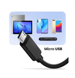 Akyga Câble Micro USB vers Micro USB 60cm Recharge et Synchronisation rapide Noir
