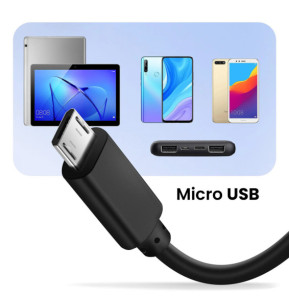 Akyga Câble Micro USB vers Micro USB 60cm Recharge et Synchronisation rapide Noir