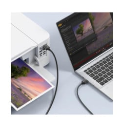 Akyga Câble USB vers USB 2.0 Transfert de Données Rapide Longueur 1.8m Noir