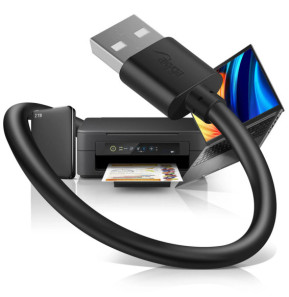 Akyga Câble USB vers USB 2.0 Transfert de Données Rapide Longueur 1.8m Noir