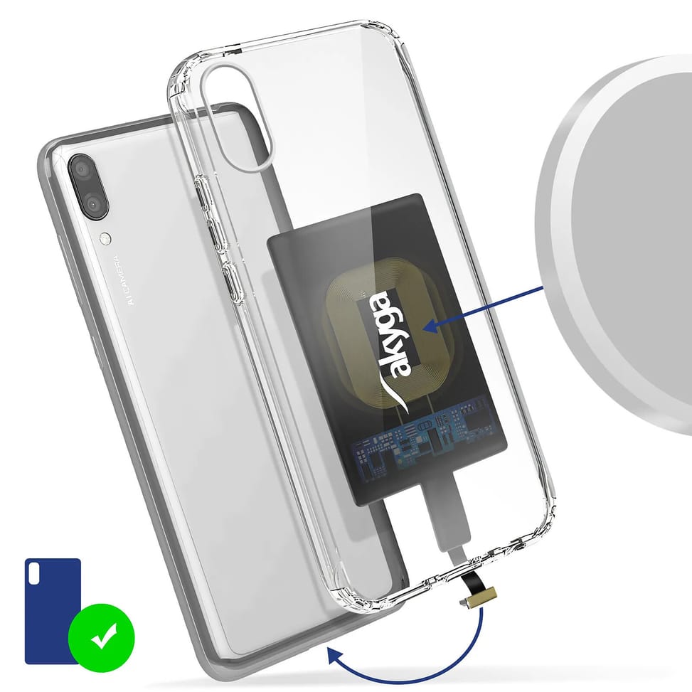 Akyga Nappe de Transformation Charge Sans Fil Qi avec Connecteur Micro USB Noir — image 3