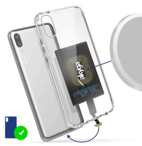 Akyga Nappe de Transformation Charge Sans Fil Qi avec Connecteur Micro USB Noir