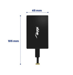Akyga Nappe de Transformation Charge Sans Fil Qi avec Connecteur Micro USB Noir