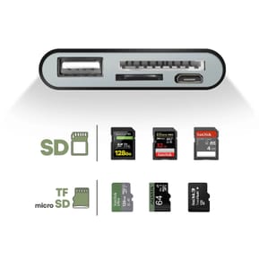 Avizar Adaptateur USB-C vers USB et micro USB, Lecteur Carte SD et micro SD — image 4