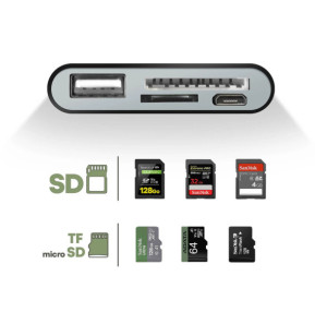 Avizar Adaptateur USB-C vers USB et micro USB, Lecteur Carte SD et micro SD