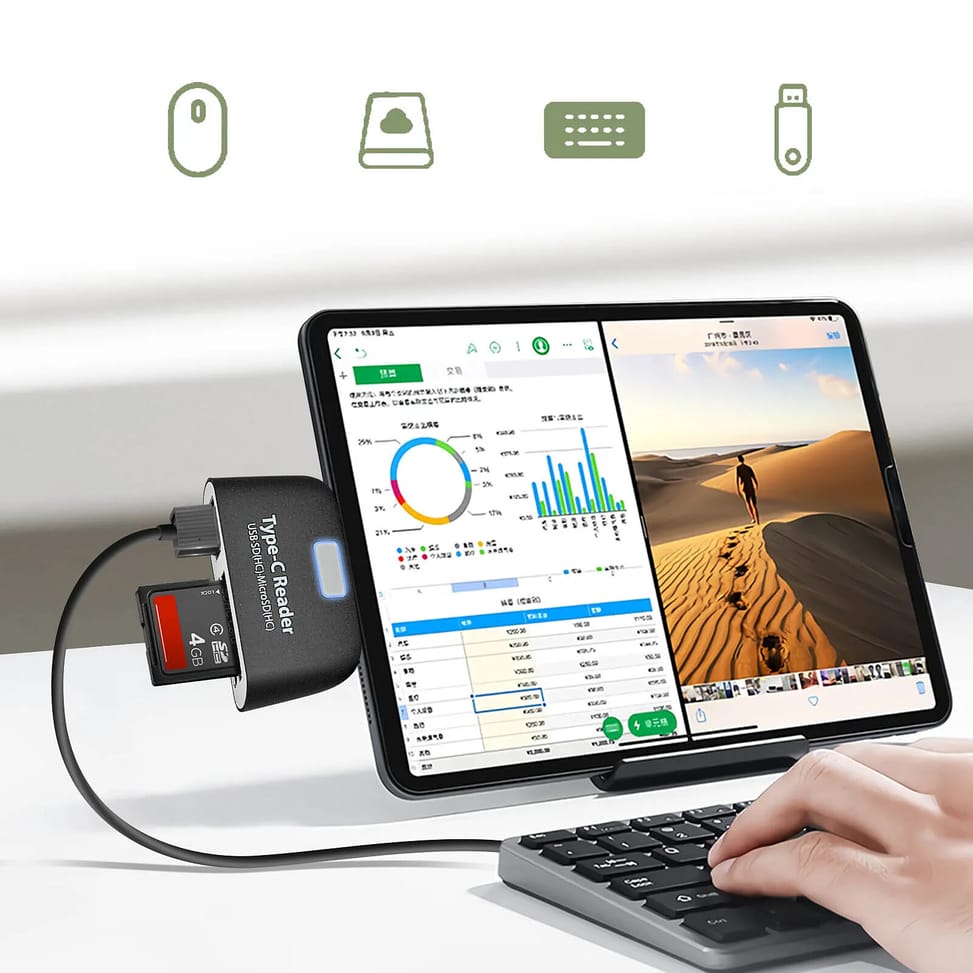 Avizar Adaptateur USB-C vers USB et micro USB, Lecteur Carte SD et micro SD — image 5