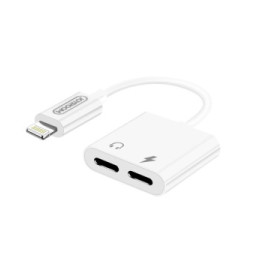 Avizar Adaptateur Audio et Charge iPhone vers Double Lightning Design compact - Blanc