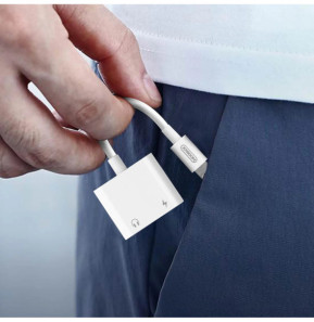 Avizar Adaptateur Audio et Charge iPhone vers Double Lightning Design compact - Blanc