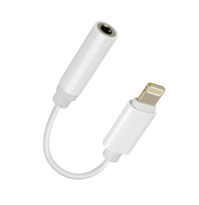 Avizar Adaptateur audio iPhone Lightning mâle vers Jack 3.5mm femelle Blanc