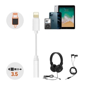 Avizar Adaptateur audio iPhone Lightning mâle vers Jack 3.5mm femelle Blanc — image 4