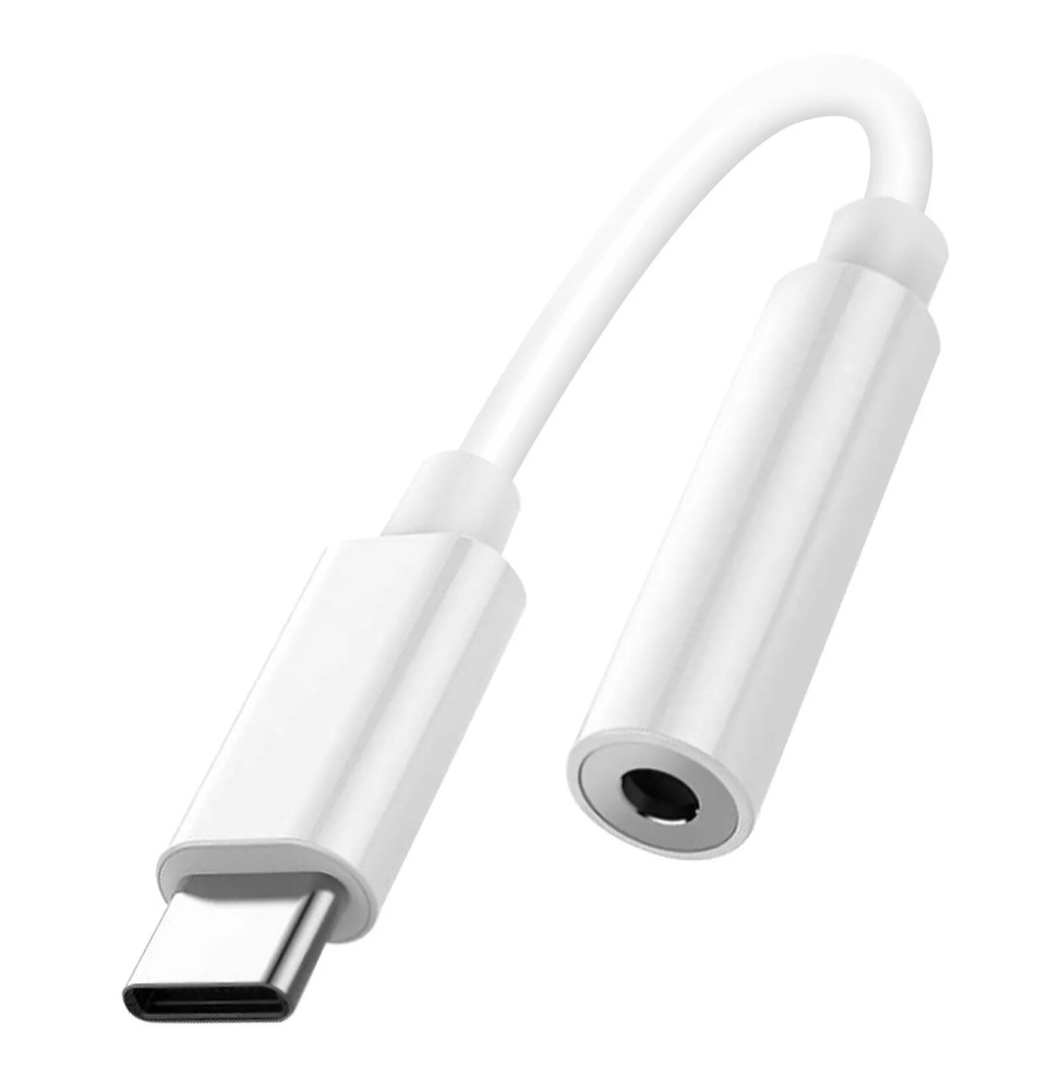 Avizar Adaptateur Audio USB-C vers Jack 3.5mm Son de Haute Qualité Compact Léger Blanc