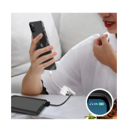 Avizar Adaptateur Audio/Charge Lightning vers Lightning et Double Jack 3.5mm 12cm Blanc