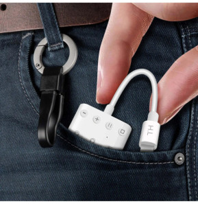 Avizar Adaptateur Audio/Charge Lightning vers Lightning et Double Jack 3.5mm 12cm Blanc