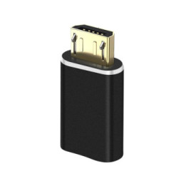 Avizar Adaptateur de charge Lighning femelle vers Micro-USB mâle Format Compact Noir