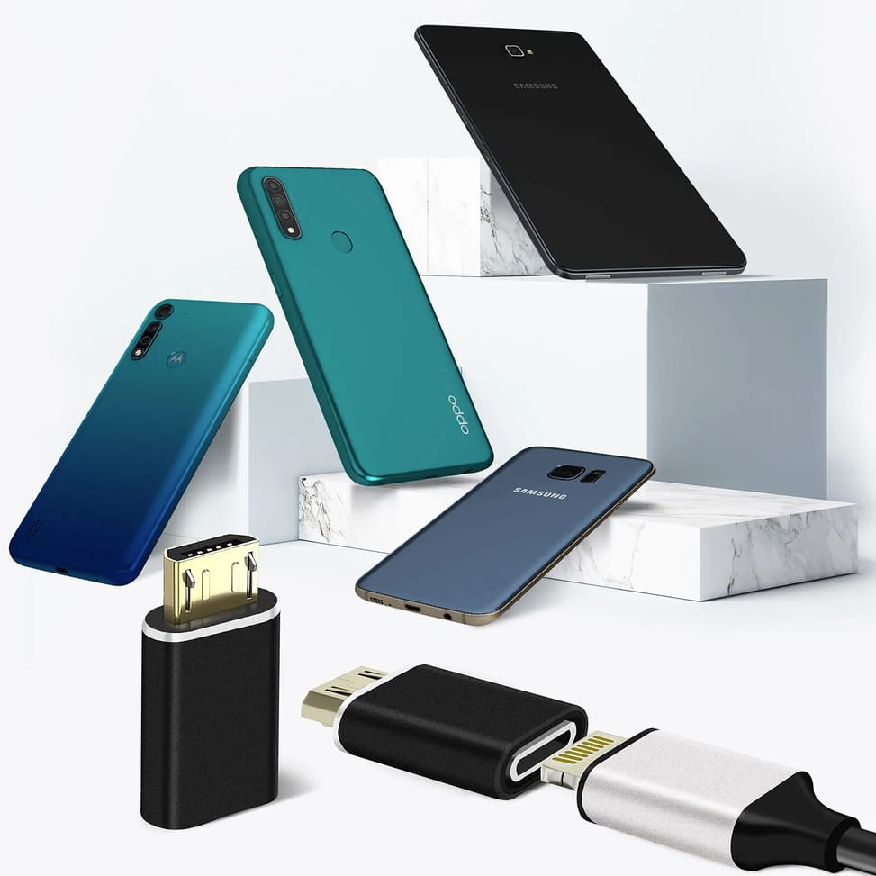 Avizar Adaptateur de charge Lighning femelle vers Micro-USB mâle Format Compact Noir — image 5