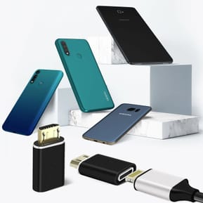 Avizar Adaptateur de charge Lighning femelle vers Micro-USB mâle Format Compact Noir — image 5