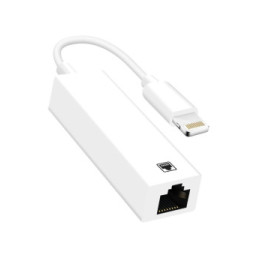 Avizar Adaptateur Ethernet RJ45 vers Lightning pour iPhone et iPad Débit 100 Mbps Blanc