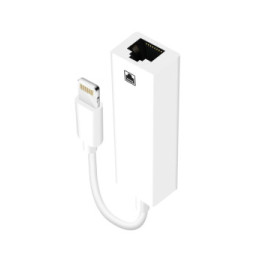 Avizar Adaptateur Ethernet RJ45 vers Lightning pour iPhone et iPad Débit 100 Mbps Blanc