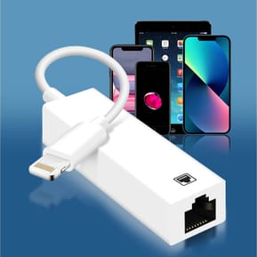 Avizar Adaptateur Ethernet RJ45 vers Lightning pour iPhone et iPad Débit 100 Mbps Blanc — image 3