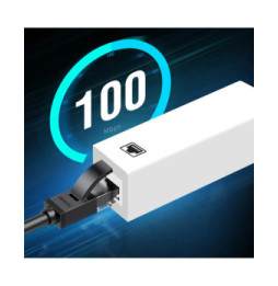 Avizar Adaptateur Ethernet RJ45 vers Lightning pour iPhone et iPad Débit 100 Mbps Blanc