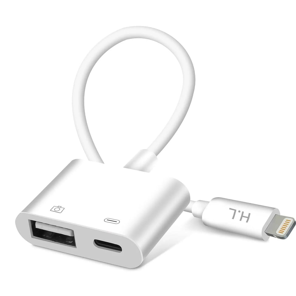 Avizar Adaptateur iPhone / iPad Lightning vers USB et Lightning Charge Compact Blanc — image 2