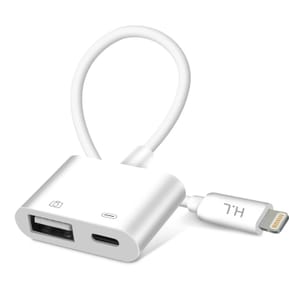 Avizar Adaptateur iPhone / iPad Lightning vers USB et Lightning Charge Compact Blanc — image 2