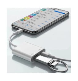 Avizar Adaptateur iPhone / iPad Lightning vers USB et Lightning Charge Compact Blanc