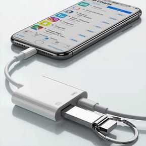 Avizar Adaptateur iPhone / iPad Lightning vers USB et Lightning Charge Compact Blanc — image 3