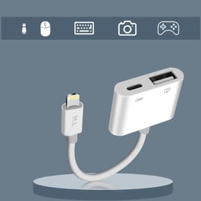Avizar Adaptateur iPhone / iPad Lightning vers USB et Lightning Charge Compact Blanc — image 4
