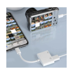 Avizar Adaptateur iPhone / iPad Lightning vers USB et Lightning Charge Compact Blanc