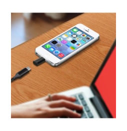Avizar Adaptateur iPhone Lightning vers USB-C femelle Charge et Synchro - Noir