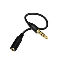 Avizar Adaptateur Jack Mâle 3.5mm vers Jack Femelle 3.5mm Son de Qualité 90mm Noir