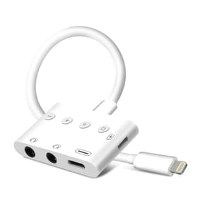 Avizar Adaptateur Lightning vers Lightning, USB-C et Double Jack 3.5mm 12 cm - Blanc — image 2