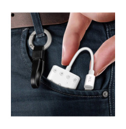 Avizar Adaptateur Lightning vers Lightning, USB-C et Double Jack 3.5mm 12 cm - Blanc