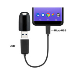 Avizar Adaptateur OTG Micro USB Vers USB Femelle Smartphone / Tablette - Noir