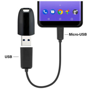 Avizar Adaptateur OTG Micro USB Vers USB Femelle Smartphone / Tablette - Noir