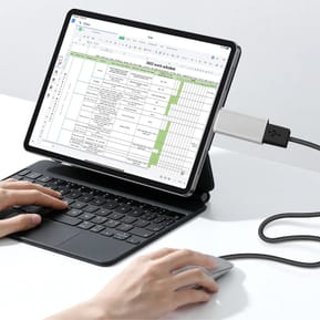 Avizar Adaptateur OTG USB Femelle vers USB-C Mâle Synchronisation Compact Argenté — image 3