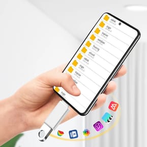 Avizar Adaptateur OTG USB Femelle vers USB-C Mâle Synchronisation Compact Argenté — image 4