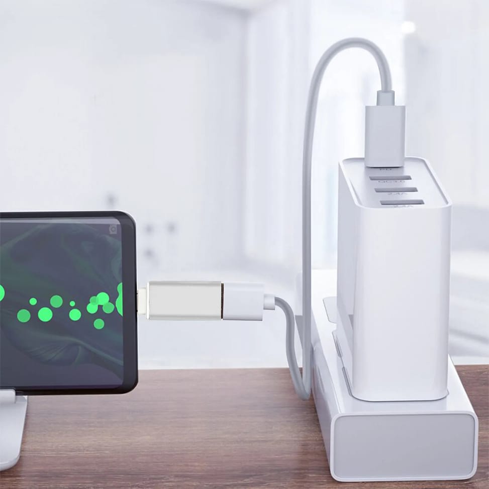 Avizar Adaptateur OTG USB Femelle vers USB-C Mâle Synchronisation Compact Argenté — image 5