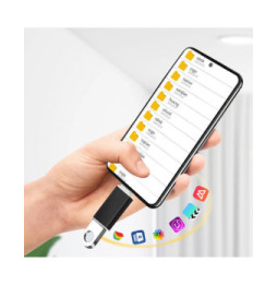 Avizar Adaptateur OTG USB Femelle vers USB-C Mâle Synchronisation Compact Noir
