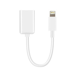 Avizar Adaptateur OTG USB vers Lightning Compact Portable 10cm Blanc