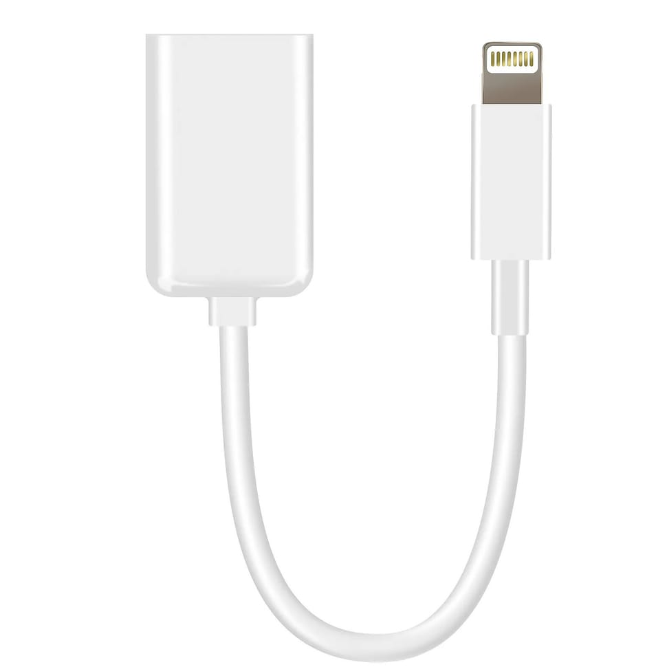 Avizar Adaptateur OTG USB vers Lightning Compact Portable 10cm Blanc — image 2