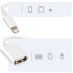 Avizar Adaptateur OTG USB vers Lightning Compact Portable 10cm Blanc — image 3