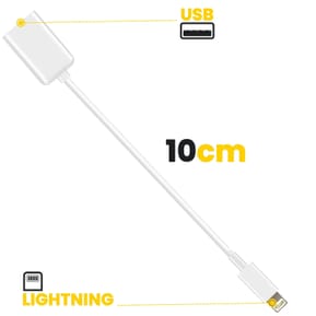 Avizar Adaptateur OTG USB vers Lightning Compact Portable 10cm Blanc — image 4