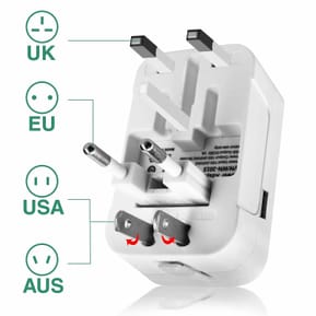 Avizar Adaptateur Prise Universel 4 en 1 Australie, Europe, États-Unis et Royaume-Uni Blanc — image 3