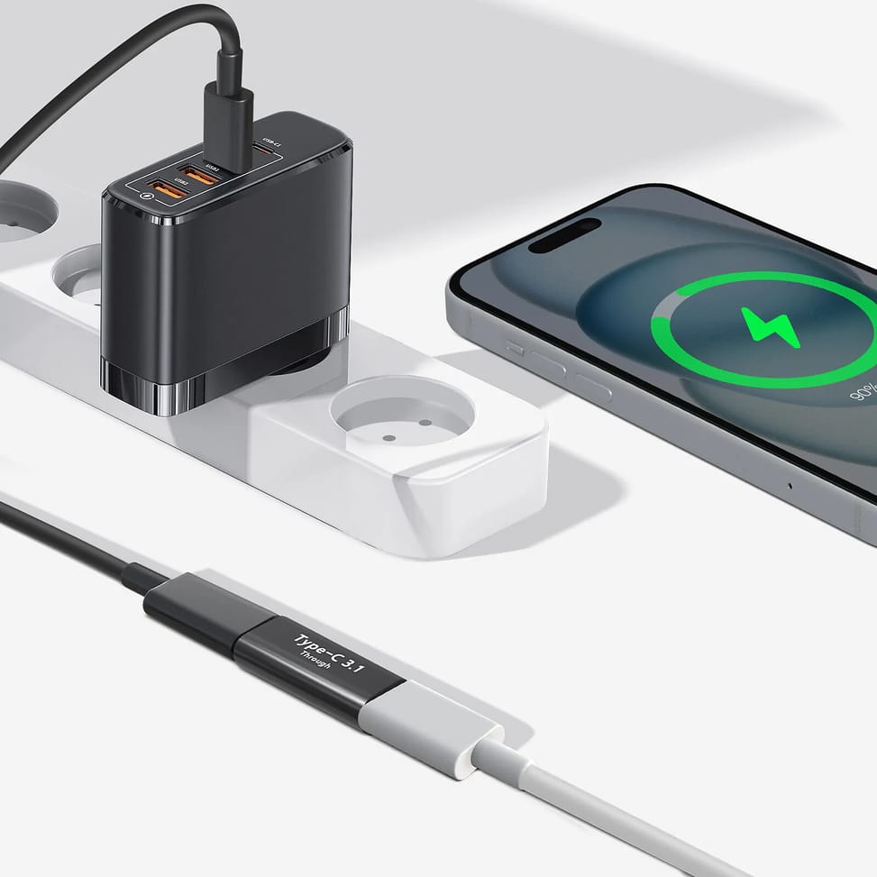 Avizar Adaptateur Rallonge USB-C Femelle vers USB-C Femelle Design Compact Noir — image 4