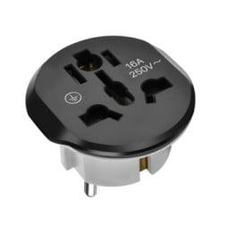 Avizar Adaptateur Universel de Voyage EU vers UK / AU / USA / CN Compact Noir