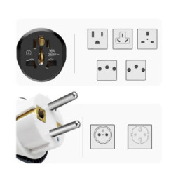 Avizar Adaptateur Universel de Voyage EU vers UK / AU / USA / CN Compact Noir