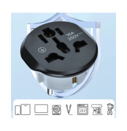 Avizar Adaptateur Universel de Voyage EU vers UK / AU / USA / CN Compact Noir